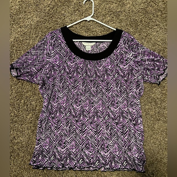 Allison Daley 2X Purple Design Blouse - Picture 1 of 3